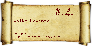 Wolko Levente névjegykártya